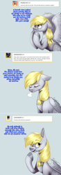 Size: 900x2554 | Tagged: safe, artist:sugar0612, derpy hooves, pegasus, pony, lovestruck derpy, g4, comic, dialogue, implied amethyst star, implied dinky, implied doctor whooves, solo