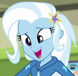 Size: 310x302 | Tagged: safe, trixie, equestria girls, equestria girls specials, g4, my little pony equestria girls: better together, my little pony equestria girls: forgotten friendship, cropped, open mouth