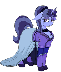 Size: 5827x6860 | Tagged: safe, artist:paskanaakka, derpibooru exclusive, oc, oc only, oc:pearl moon, pony, unicorn, 2021 community collab, derpibooru community collaboration, beauty mark, chest fluff, choker, clothes, dress, eyeshadow, female, makeup, mare, simple background, solo, transparent background
