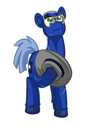 Size: 900x1200 | Tagged: safe, artist:texasuberalles, derpibooru exclusive, oc, oc only, earth pony, pony, 2021 community collab, derpibooru community collaboration, cowboy hat, glasses, hat, hoof hold, male, ponysona, scar, simple background, solo, stallion, transparent background, unshorn fetlocks