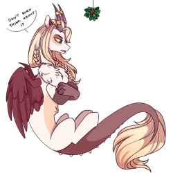 Size: 2100x2100 | Tagged: safe, artist:lazycloud, oc, oc only, oc:noel, draconequus, high res, male, mistleholly, simple background, solo, transparent background