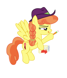 Size: 1662x1925 | Tagged: safe, artist:third uncle, record high, pegasus, pony, appleoosa's most wanted, g4, arrow, background pony, braid, cowboy hat, cropped, female, flying, hat, mare, narrowed eyes, simple background, solo, tongue out, transparent background