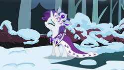 Size: 1920x1080 | Tagged: safe, screencap, princess platinum, rarity, pony, unicorn, g4, hearth's warming eve (episode), clothes, crown, female, jewelry, mare, outfit catalog, regalia, solo