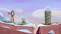 Size: 1280x720 | Tagged: safe, screencap, g4, hearthbreakers, background, christmas, christmas lights, hearth's warming, holiday, no pony, rock farm, scenic ponyville, snow, winter