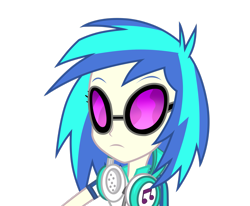 Size: 2701x2221 | Tagged: safe, artist:riariirii2, dj pon-3, vinyl scratch, equestria girls, g4, bust, clothes, female, frown, headphones, high res, simple background, solo, sunglasses, transparent background
