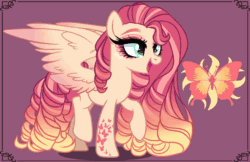 Size: 1000x647 | Tagged: safe, artist:gihhbloonde, oc, oc only, pegasus, pony, animated, female, gif, magical lesbian spawn, mare, offspring, parent:fluttershy, parent:sunset shimmer, parents:sunshyne, solo