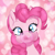 Size: 1024x1024 | Tagged: safe, artist:cottonaime, pinkie pie, earth pony, pony, bubblegum, bust, cute, diapinkes, food, gum, heart, icon, looking at you, portrait, solo