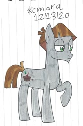 Size: 700x1059 | Tagged: safe, artist:cmara, mudbriar, earth pony, pony, g4, male, raised hoof, simple background, solo, stallion, traditional art, white background