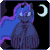 Size: 300x300 | Tagged: safe, artist:imreer, princess luna, oc, alicorn, pony, unicorn, g4, animated, blinking, commission, duo, ethereal mane, female, gif, horn, jewelry, lidded eyes, male, mare, peytral, pixel art, spread wings, stallion, starry mane, tiara, unicorn oc, wings, ych result