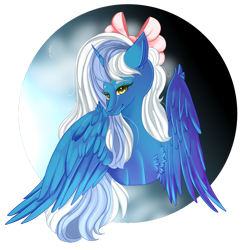 Size: 1024x1024 | Tagged: safe, artist:sakimiaji, oc, oc:fleurbelle, alicorn, pony, alicorn oc, bow, chest fluff, female, hair bow, horn, mare, simple background, transparent background, wings, yellow eyes
