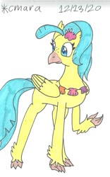 Size: 849x1363 | Tagged: safe, artist:cmara, princess skystar, hippogriff, g4, my little pony: the movie, female, jewelry, necklace, simple background, solo, traditional art, white background