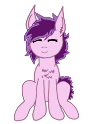 Size: 2443x3257 | Tagged: safe, artist:antique1899, oc, oc only, oc:lavender love, earth pony, pony, 2021 community collab, derpibooru community collaboration, chest fluff, ear fluff, eyes closed, high res, simple background, sitting, smiling, solo, transparent background