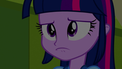 Size: 1920x1080 | Tagged: safe, screencap, twilight sparkle, equestria girls, g4, my little pony equestria girls, female, frown, solo