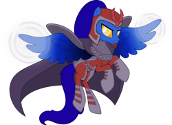 Size: 1280x925 | Tagged: safe, artist:mlp-trailgrazer, oc, oc only, oc:dusk flare, pegasus, pony, clothes, cosplay, costume, magneto, male, simple background, solo, stallion, transparent background