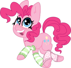 Size: 846x807 | Tagged: safe, artist:nootaz, pinkie pie, earth pony, pony, g4, clothes, heart eyes, simple background, socks, solo, transparent background, wingding eyes