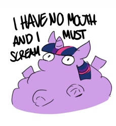 Size: 1161x1267 | Tagged: safe, artist:neoncel, twilight sparkle, pony, unicorn, g4, i have no mouth and i must scream, parody, solo, twiggie