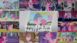 Size: 1982x1115 | Tagged: safe, edit, edited screencap, editor:quoterific, screencap, amethyst star, applejack, cloud kicker, derpy hooves, dj pon-3, fluttershy, lemon hearts, lyra heartstrings, minuette, moondancer, pinkie pie, princess celestia, rainbow dash, rarity, sea swirl, seafoam, sparkler, spike, star hunter, twilight sparkle, twinkleshine, vinyl scratch, pony, a bird in the hoof, a canterlot wedding, amending fences, celestial advice, friendship is magic, g4, party of one, party pooped, pinkie pride, ponyville confidential, season 1, season 2, season 4, season 5, season 6, season 7, swarm of the century, sweet and elite, the best night ever, the crystalling, cake, collage, food, golden oaks library, mane seven, mane six, microphone, party cannon, speaker, twilight's castle