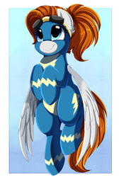 Size: 2400x3509 | Tagged: safe, artist:pridark, oc, oc only, oc:sky chase, pegasus, pony, clothes, commission, cute, goggles, high res, ocbetes, solo, uniform, wonderbolts uniform