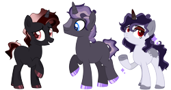 Size: 4768x2512 | Tagged: safe, artist:fcrestnymph, oc, oc only, pony, unicorn, female, male, mare, offspring, parent:king sombra, parent:rarity, parents:sombrarity, simple background, stallion, transparent background
