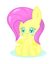 Size: 1200x1400 | Tagged: artist needed, safe, fluttershy, pegasus, pony, g4, blushing, chibi, cute, sad, sadorable, shyabetes, sitting, solo, teary eyes