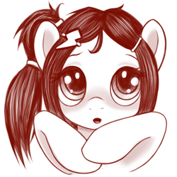 Size: 500x500 | Tagged: safe, artist:rainbow, oc, oc only, oc:2ch-pony, pony, looking at you, monochrome, solo