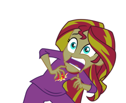 Size: 2701x2221 | Tagged: safe, artist:riariirii2, sunset shimmer, equestria girls, g4, my little pony equestria girls: rainbow rocks, clothes, faic, female, high res, open mouth, pajamas, scared, simple background, solo, sunset screamer, transparent background, vector