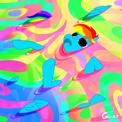Size: 1000x1000 | Tagged: safe, artist:coco, artist:goat, rainbow dash, pony, g4, drugs, psychedelic