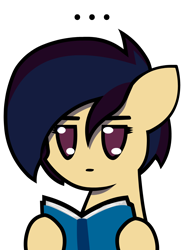 Size: 1106x1500 | Tagged: safe, artist:darksoma, oc, oc only, oc:kir, earth pony, pony, ..., annoyed, book, chibi, liam and darksun, project dark, reading, simple background, solo, the darksiders, transparent background