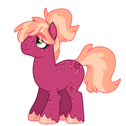 Size: 1024x1024 | Tagged: safe, artist:marty-draws, artist:polymercorgi, oc, oc only, unnamed oc, earth pony, pony, base used, blank flank, body freckles, eyebrows, eyebrows visible through hair, female, freckles, hoof polish, large, mare, offspring, parent:big macintosh, parent:cheerilee, parents:cheerimac, simple background, transparent background, unshorn fetlocks