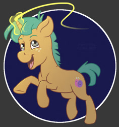 Size: 697x739 | Tagged: safe, artist:haretrinity, snails, pony, unicorn, g4, abstract background, glowing horn, horn, male, open mouth, solo