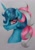 Size: 1125x1597 | Tagged: safe, artist:stormystica, fizzy, pony, twinkle eyed pony, unicorn, g1, bust, portrait, profile, solo, traditional art