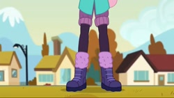 Size: 960x540 | Tagged: safe, screencap, fluttershy, blizzard or bust, equestria girls, equestria girls specials, g4, my little pony equestria girls: better together, my little pony equestria girls: holidays unwrapped, boots, clothes, legs, pictures of legs, shoes