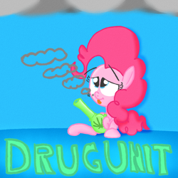 Size: 1024x1024 | Tagged: safe, artist:mr-degration, pinkie pie, earth pony, pony, g4, bong, drugs, female, marijuana, solo