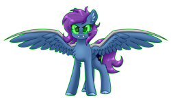 Size: 1024x615 | Tagged: safe, artist:whitehershey, oc, oc only, oc:moon, pegasus, pony, angry, fangs, female, glowing eyes, simple background, solo, spread wings, transparent background, wings