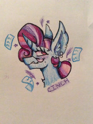 Size: 1024x1371 | Tagged: safe, artist:stingray66, principal abacus cinch, pony, unicorn, g4, bust, ear fluff, solo, traditional art