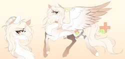 Size: 7759x3654 | Tagged: safe, artist:mint-light, oc, oc only, pegasus, pony, bust, chest fluff, choker, colored hooves, gradient background, pegasus oc, reference sheet, wings