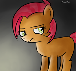 Size: 854x801 | Tagged: safe, artist:lazymort, babs seed, pony, g4, smiling, smirk, solo