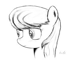 Size: 3600x3000 | Tagged: safe, artist:lazymort, octavia melody, earth pony, pony, g4, bust, high res, monochrome, solo