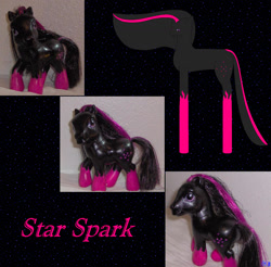 Size: 1400x1380 | Tagged: safe, artist:orangebutterflystar, oc, oc only, oc:star spark, earth pony, pony, g1, customized toy, earth pony oc, irl, photo, solo, toy