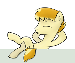 Size: 1088x914 | Tagged: safe, artist:lazymort, oc, oc only, oc:mort elstar, pegasus, pony, relaxing, simple background, solo, white background