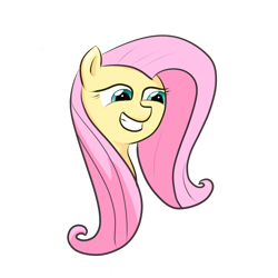 Size: 850x850 | Tagged: safe, artist:lazymort, fluttershy, pegasus, pony, g4, bust, simple background, smiling, solo, transparent background