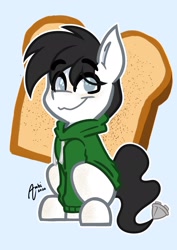 Size: 1448x2048 | Tagged: safe, artist:artsyambi, oc, oc only, oc:toasted bread, pony, toaster pony, clothes, male, solo, sweater