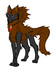 Size: 523x677 | Tagged: safe, oc, oc only, oc:cherokee winchester, wolf, simple background, solo, standing, white background