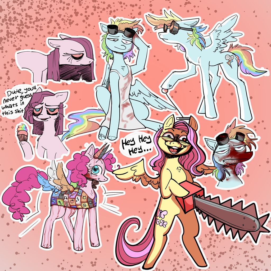 Fluttershed #2519354 - semi-grimdark, artist:thaspiciest, fluttershy, pinkie pie ...