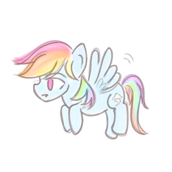 Size: 1000x1000 | Tagged: safe, artist:snowzaaah, rainbow dash, pegasus, pony, g4, cute, doodle, soft, solo