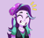 Size: 701x600 | Tagged: safe, artist:kelopsit, starlight glimmer, equestria girls, g4, beanie, bust, clothes, cute, female, glimmerbetes, grin, hat, purple background, simple background, smiling, solo