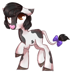 Size: 1046x1078 | Tagged: safe, artist:misspinka, oc, oc only, oc:bluebell, cow, cow pony, cloven hooves, female, simple background, solo, transparent background