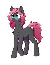Size: 1000x1300 | Tagged: safe, alternate version, artist:soulfulmirror, derpibooru exclusive, oc, oc only, oc:soulful mirror, earth pony, pony, 2021 community collab, derpibooru community collaboration, glasses, male, pink hair, pink mane, ponysona, simple background, solo, stallion, transparent background