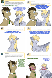 Size: 1502x2254 | Tagged: safe, artist:do-not-go-gently-42, derpy hooves, doctor whooves, time turner, earth pony, pegasus, pony, lovestruck derpy, g4, blushing, comic, crossover, dialogue, doctor who, female, implied amethyst star, implied dinky, implied time travel, male, mare, ship:doctorderpy, shipping, stallion, straight, the doctor
