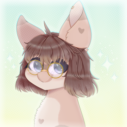 Size: 1300x1300 | Tagged: safe, artist:saltyvity, oc, oc only, pegasus, pony, glasses, solo, sparkles